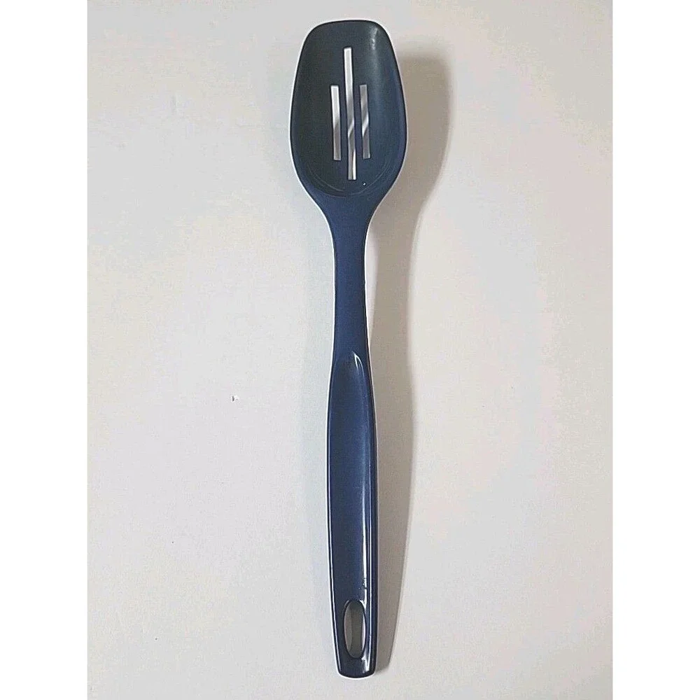 Vintage Foley Dark Blue Nylon Plastic Slotted Spoon 11